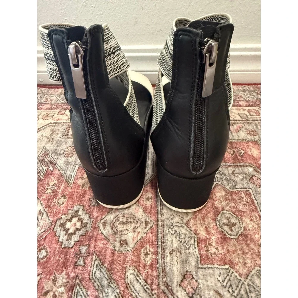 Sorel Cameron Flatform Sandals Black Sea Salt Leather NL3994-010 Womens 9.5